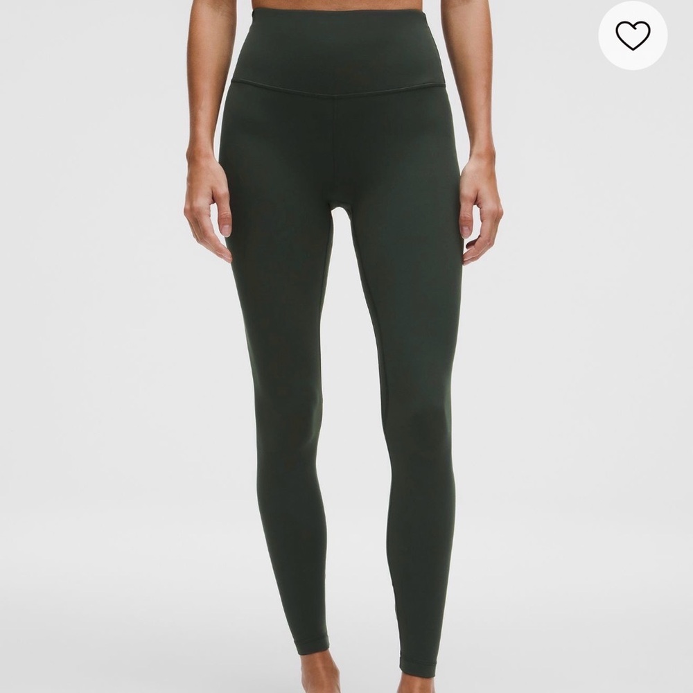 Lululemon align high waisted dark green leggings.